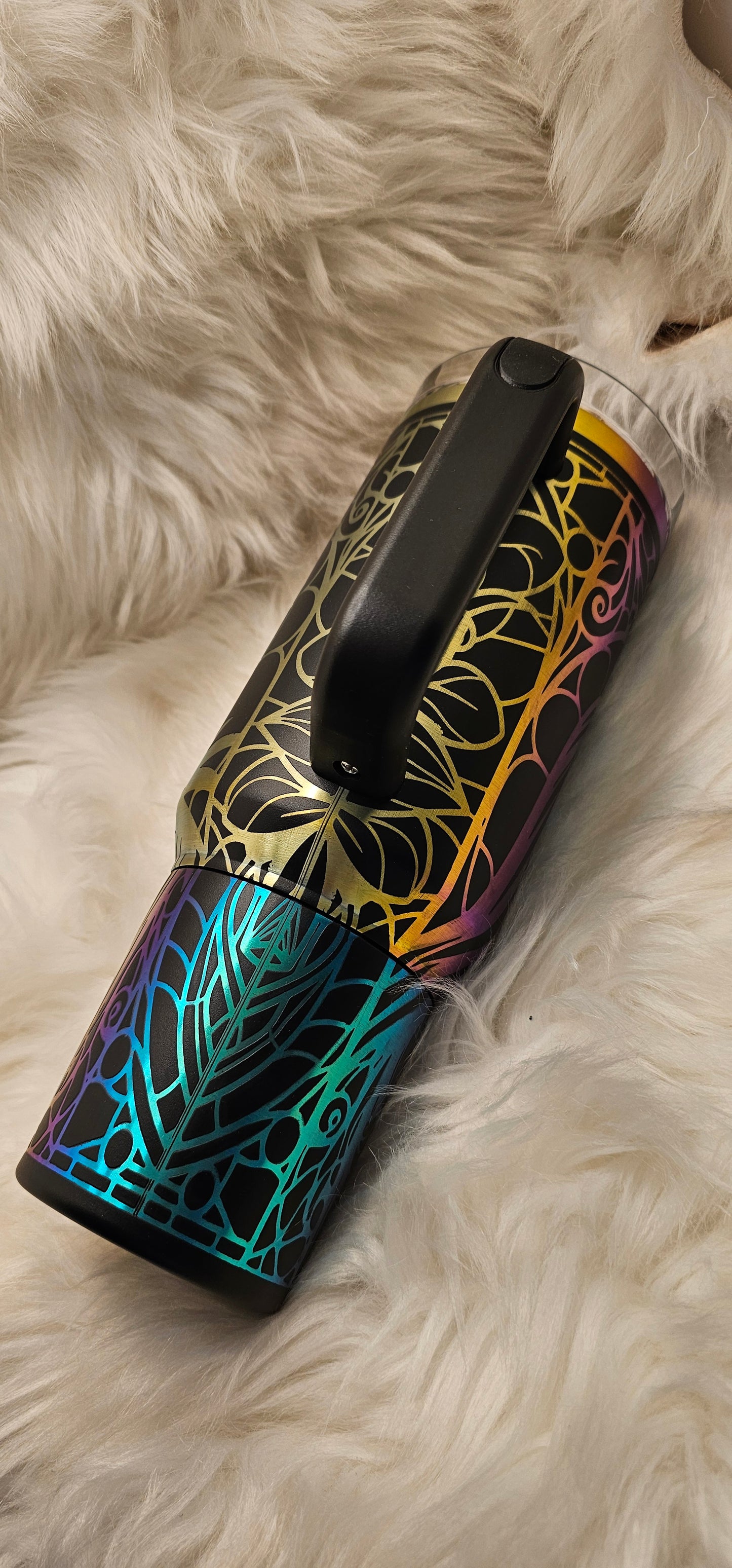 Jack and Sally Rainbow Engraved Tumbler