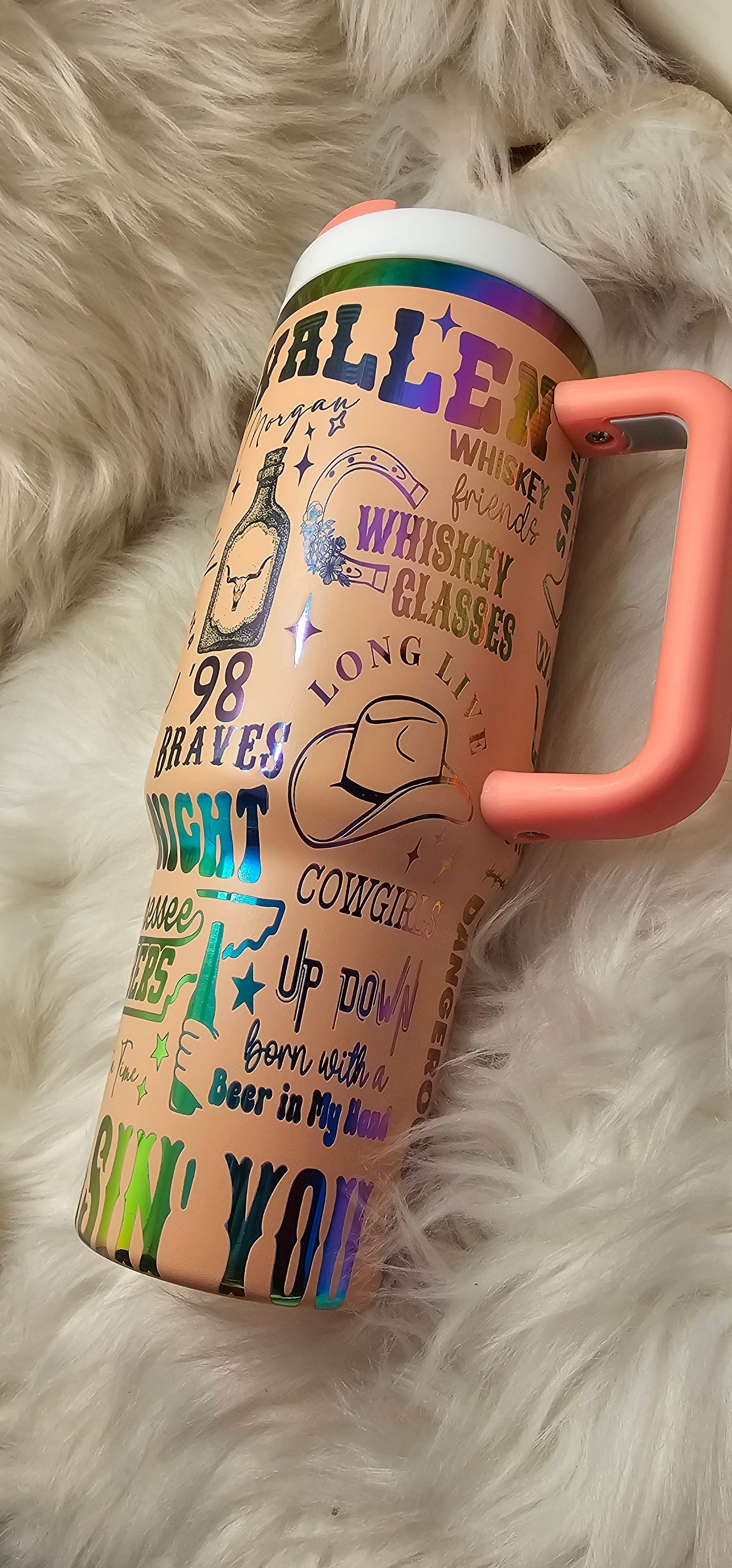 Wallen 40 oz Rainbow Engraved Tumbler
