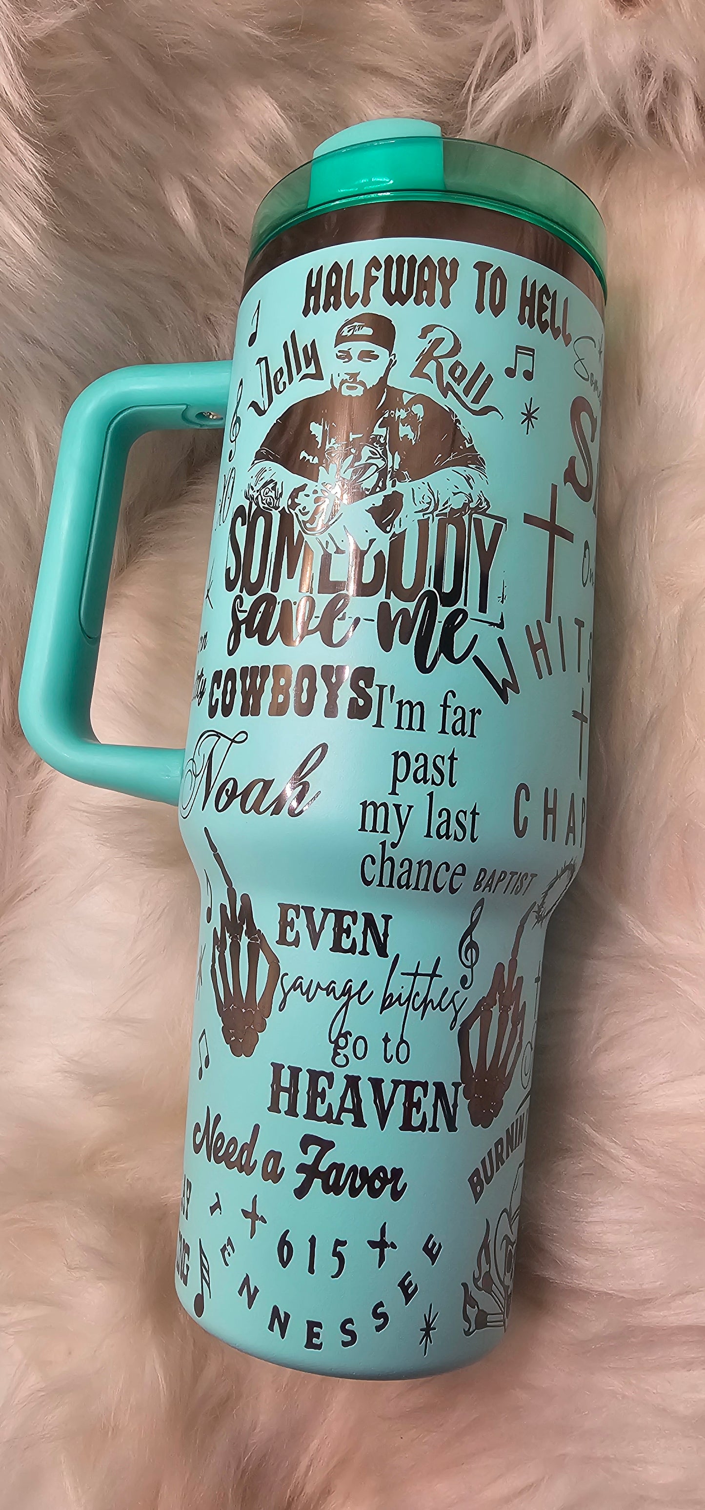 Jellyroll 40 oz Gunmetal Engraved Tumbler
