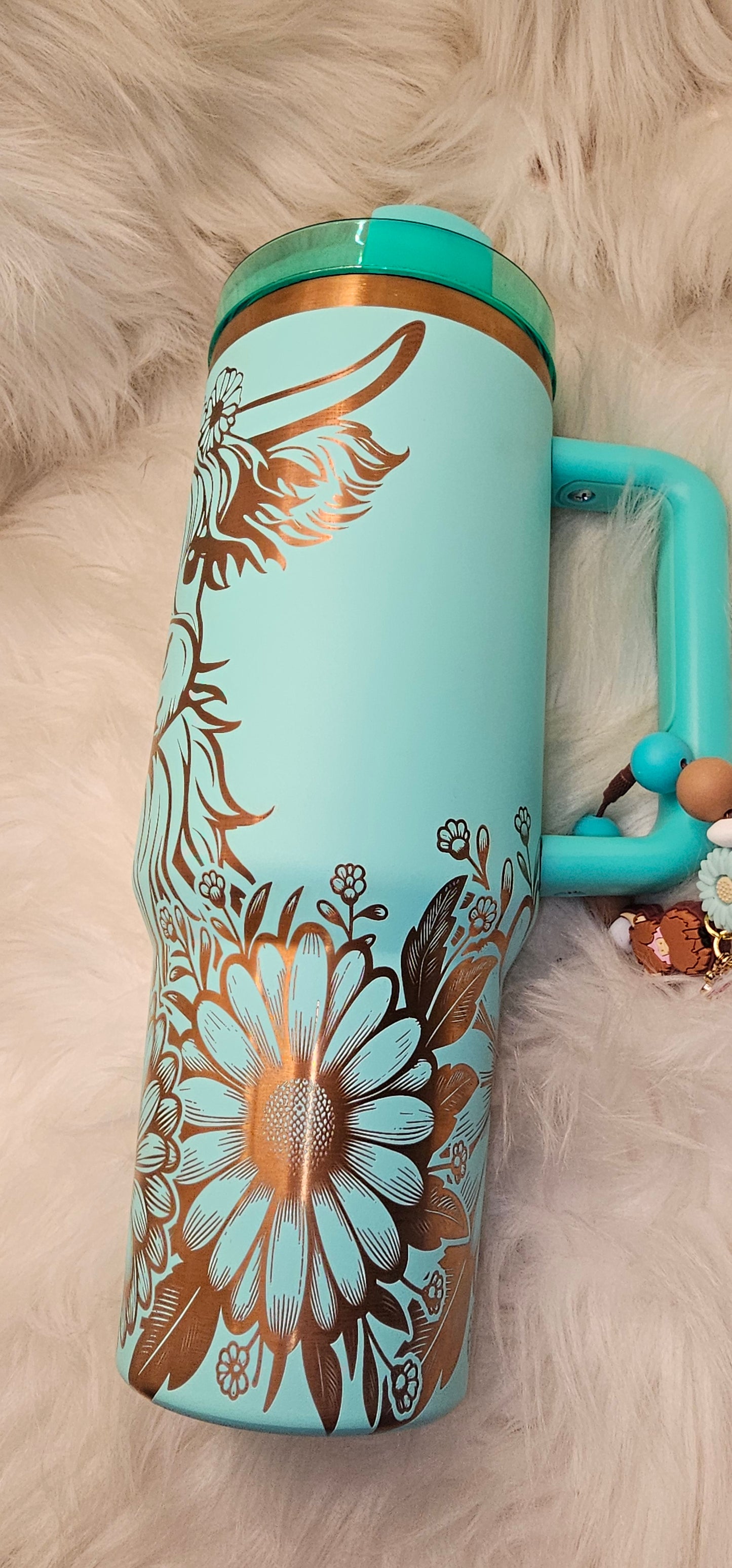 Copper Highland Cow 40 oz Engraved Tumbler PERSONALIZE