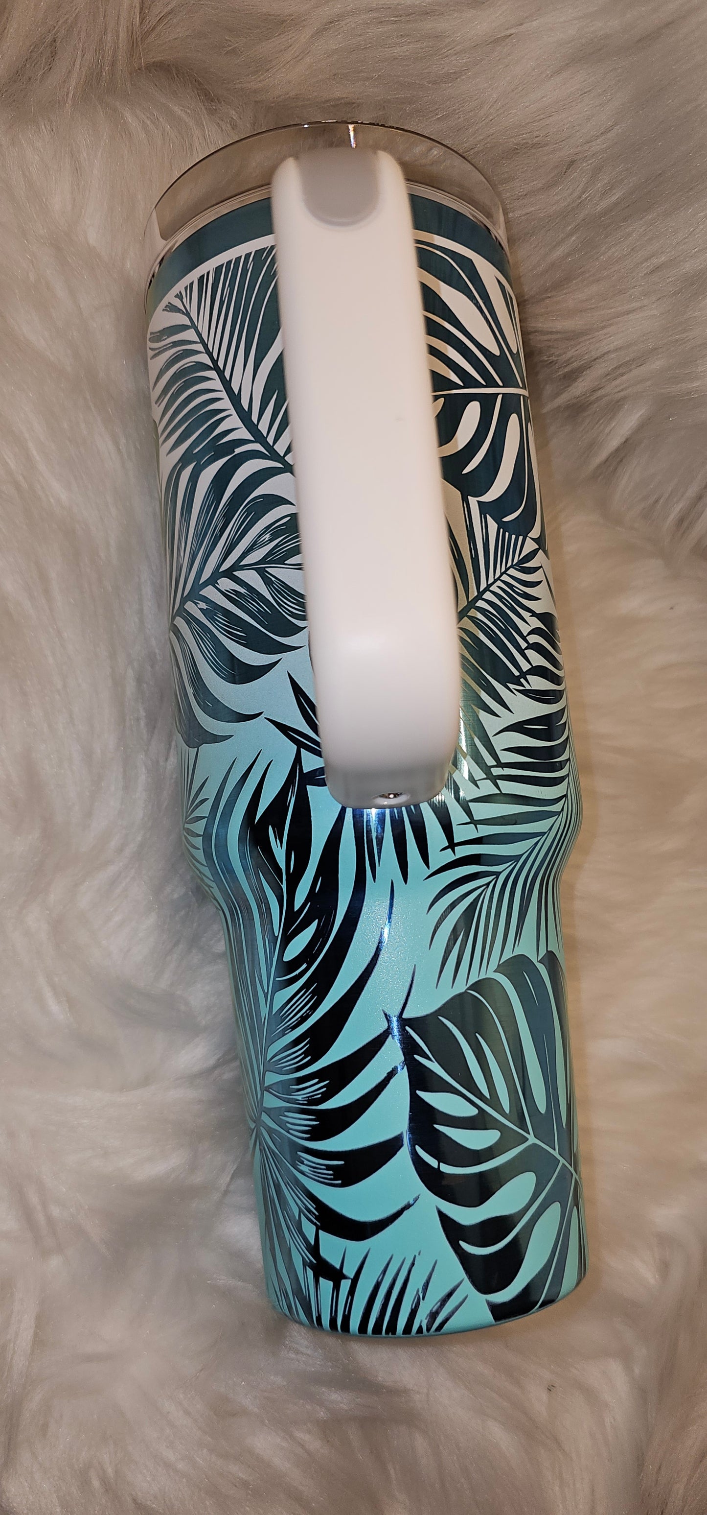 Tropical Leaves Engraved Tumbler