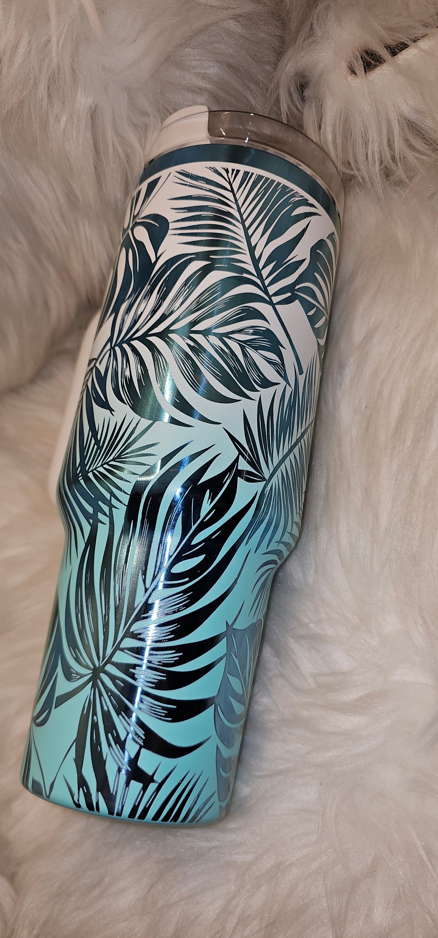 Tropical Leaves Engraved Tumbler