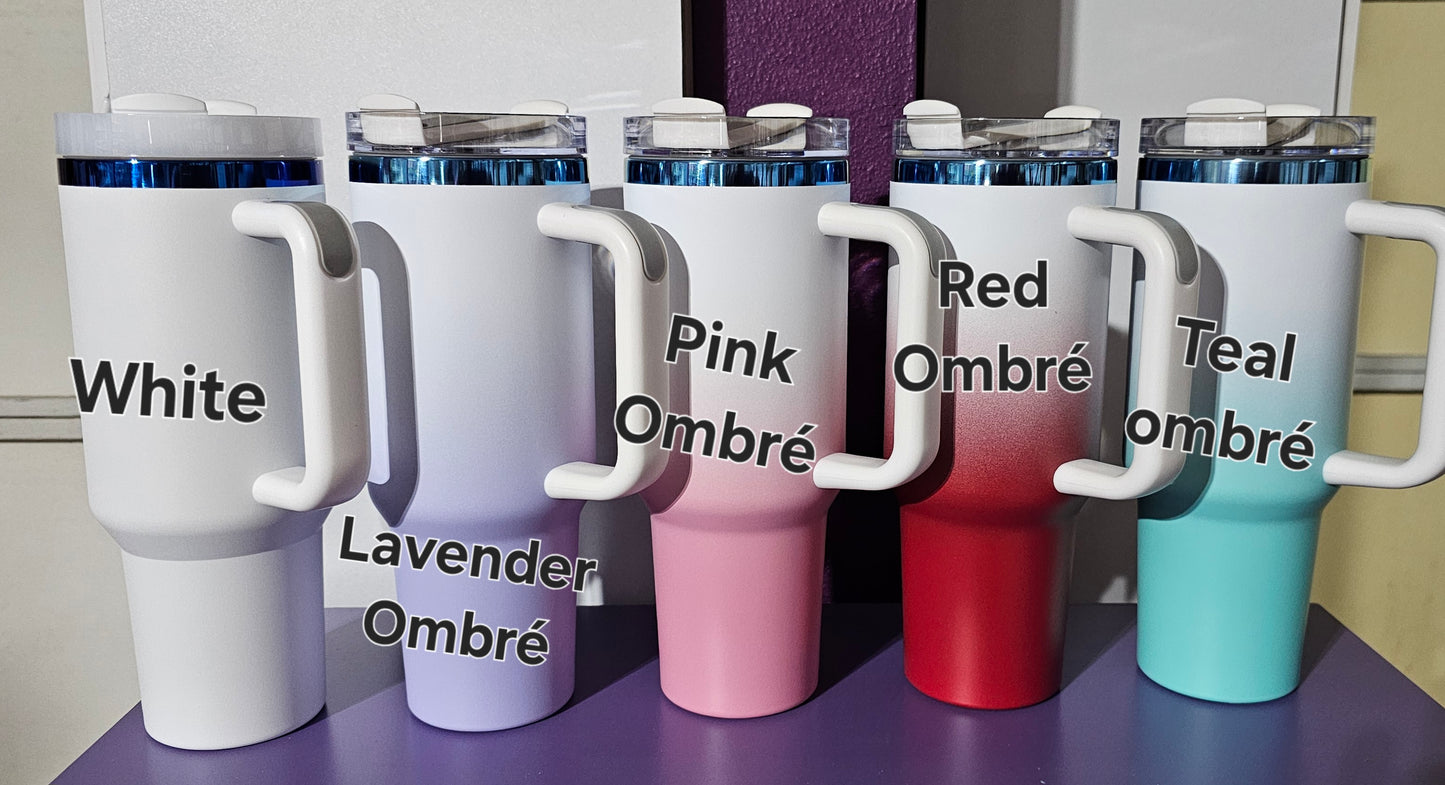 Ohana Engraved Tumbler with Lid Topper and Straw Charm