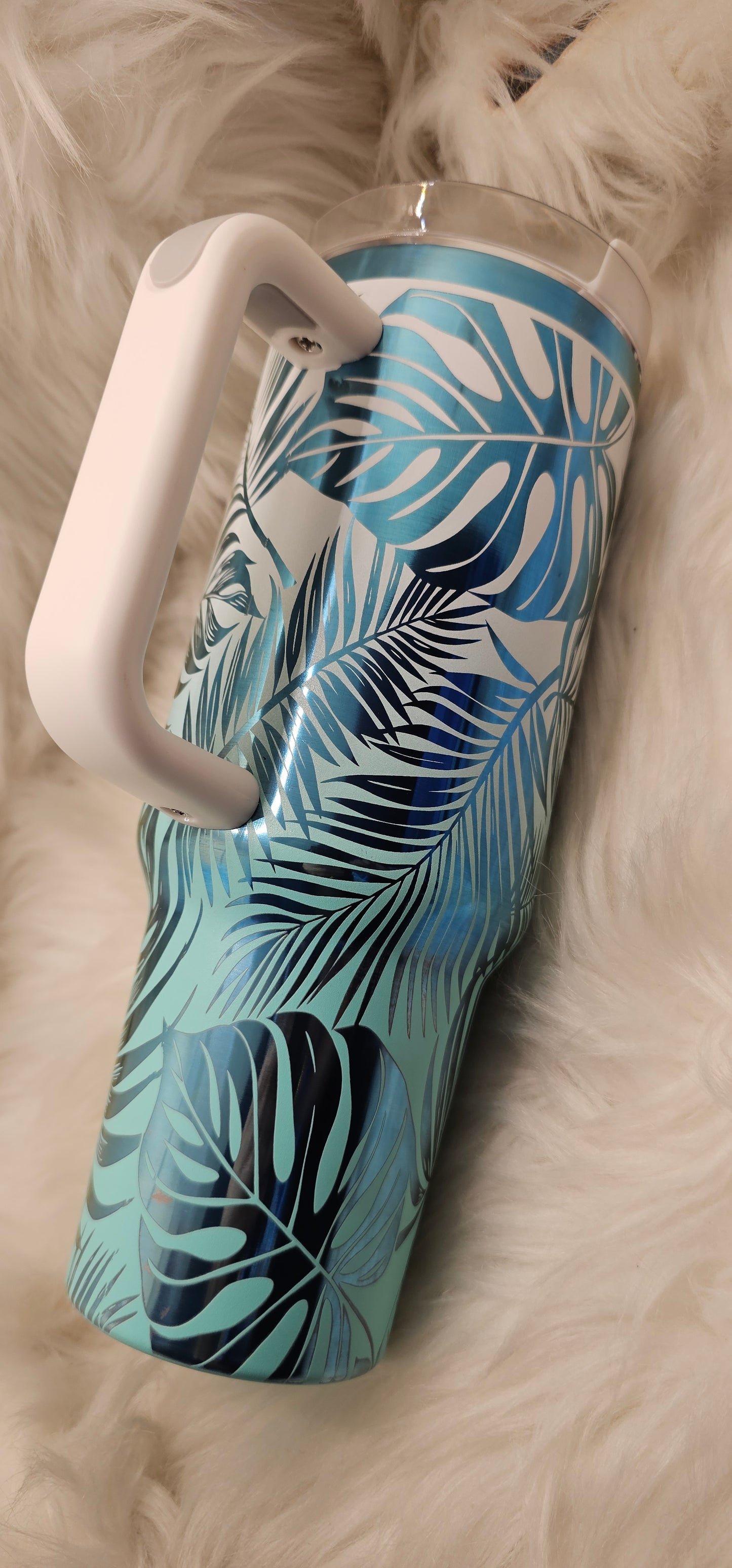 Tropical Leaves Engraved Tumbler