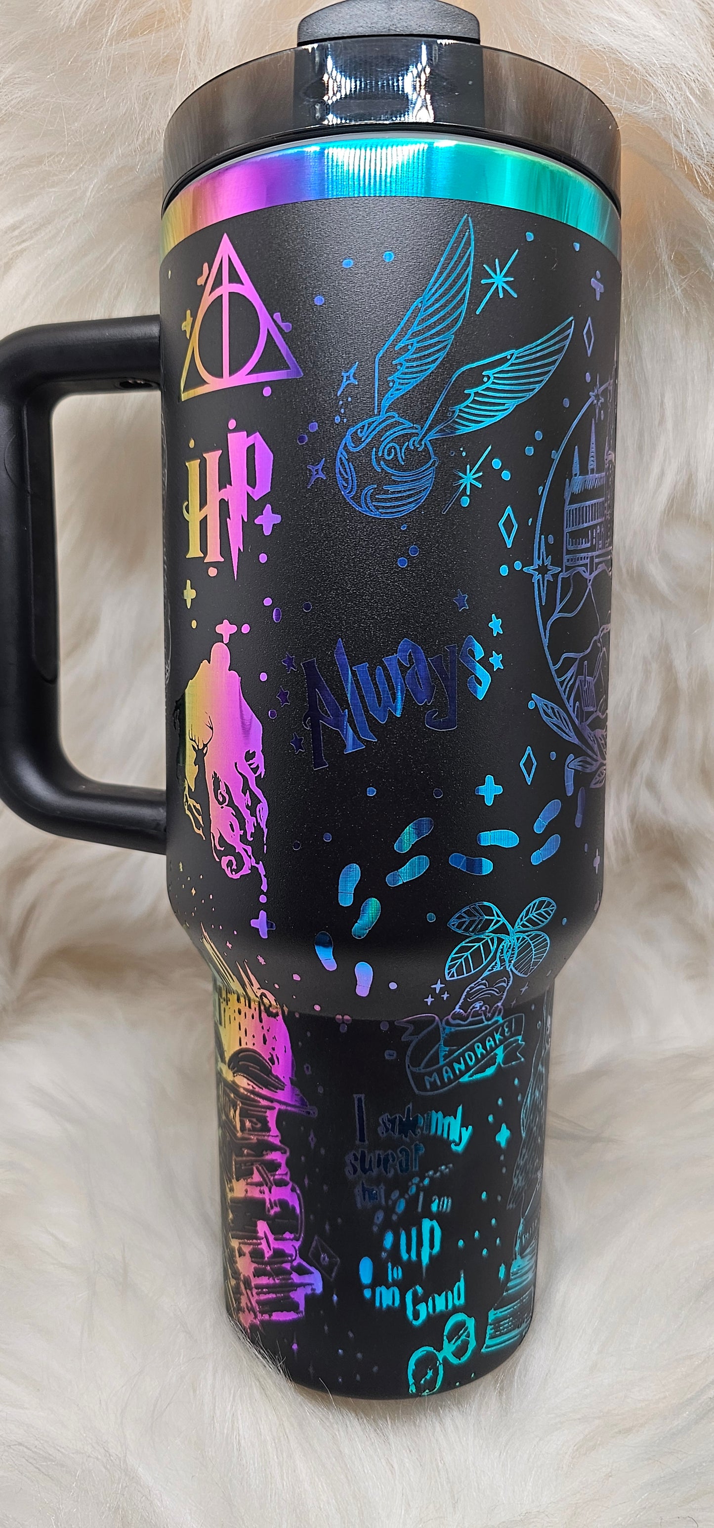 Potter 40 oz Rainbow Engraved Tumbler