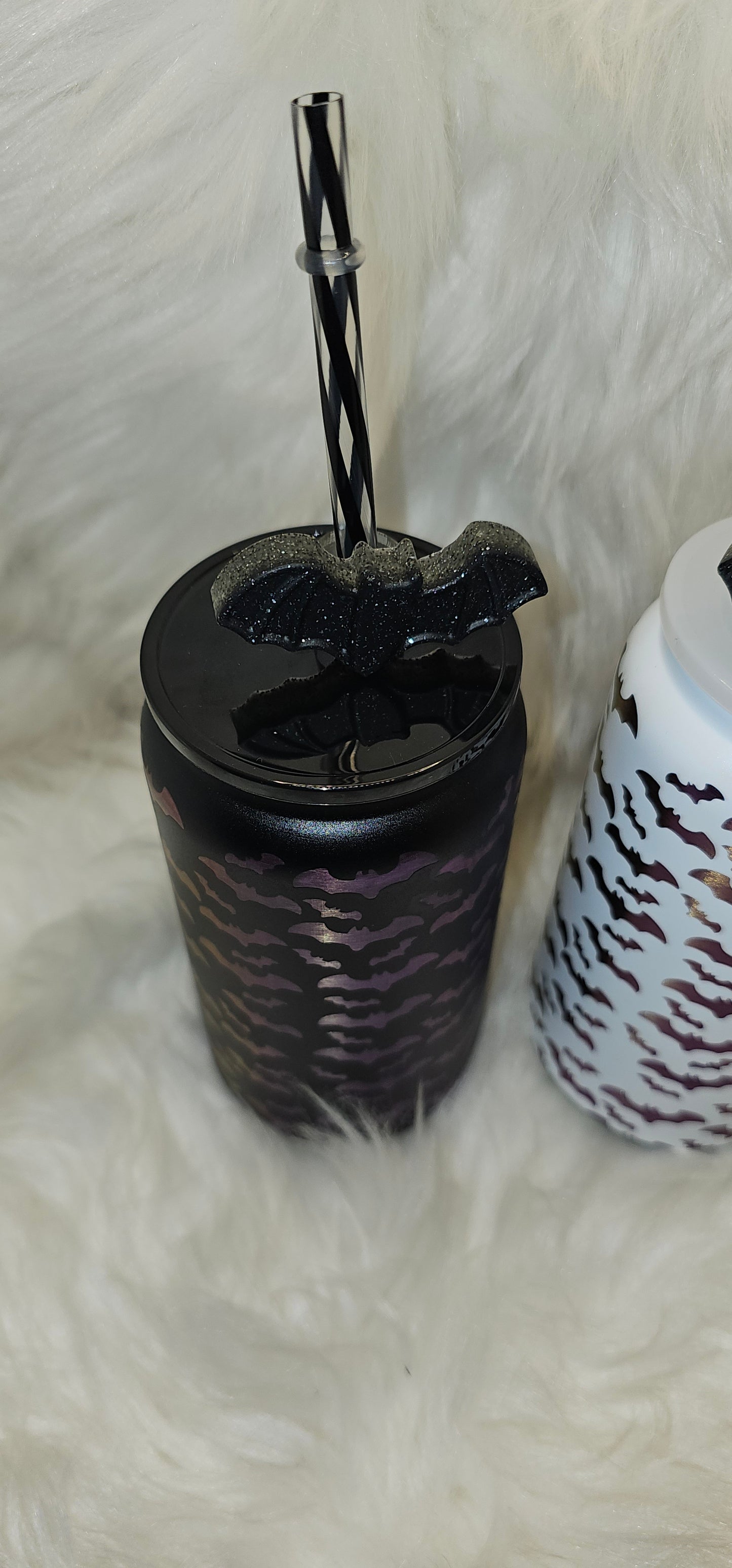Bats 16 oz Purple Engraved Tumbler