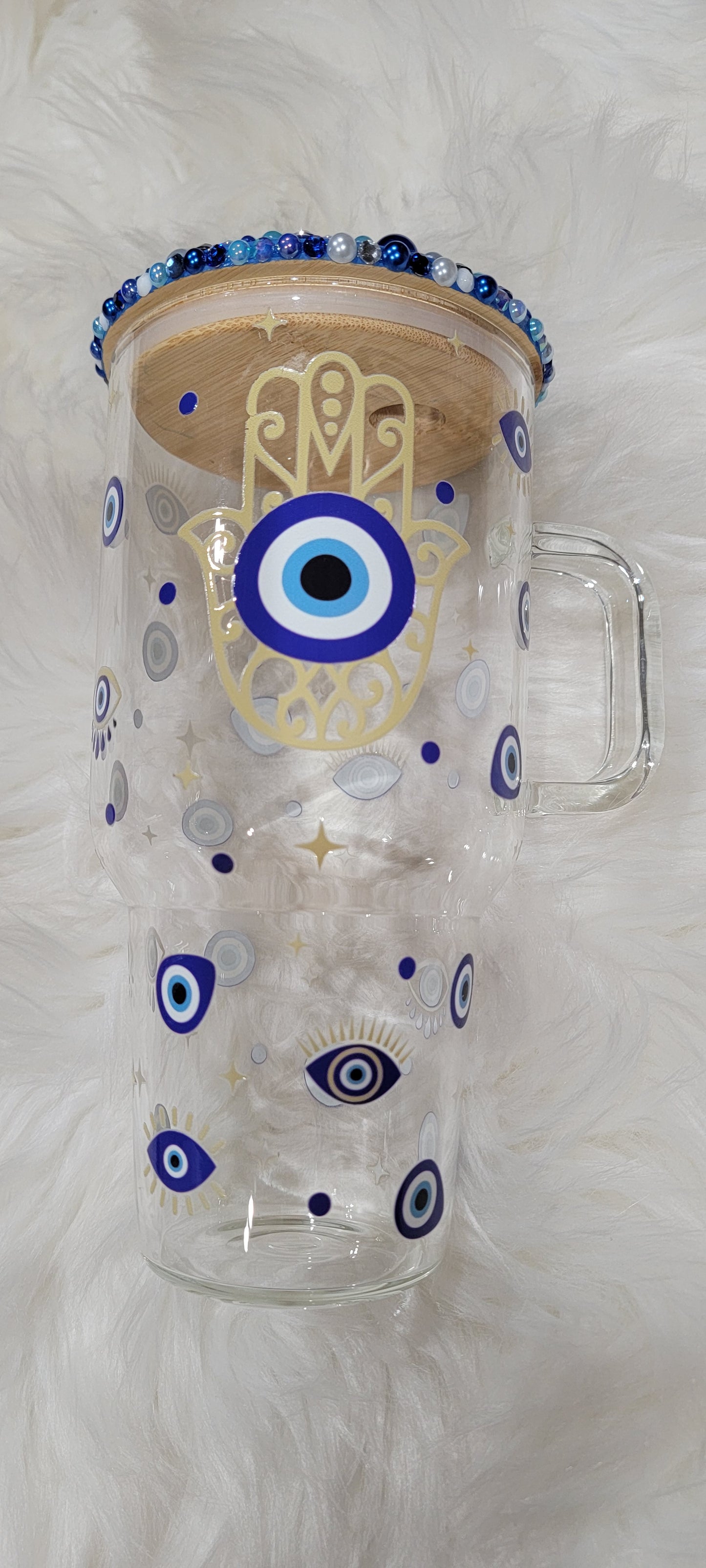 Evil Eye Glass with handle