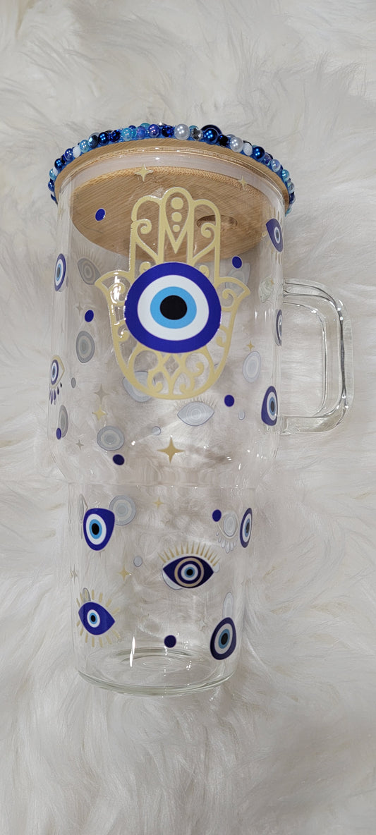Evil Eye Glass with handle
