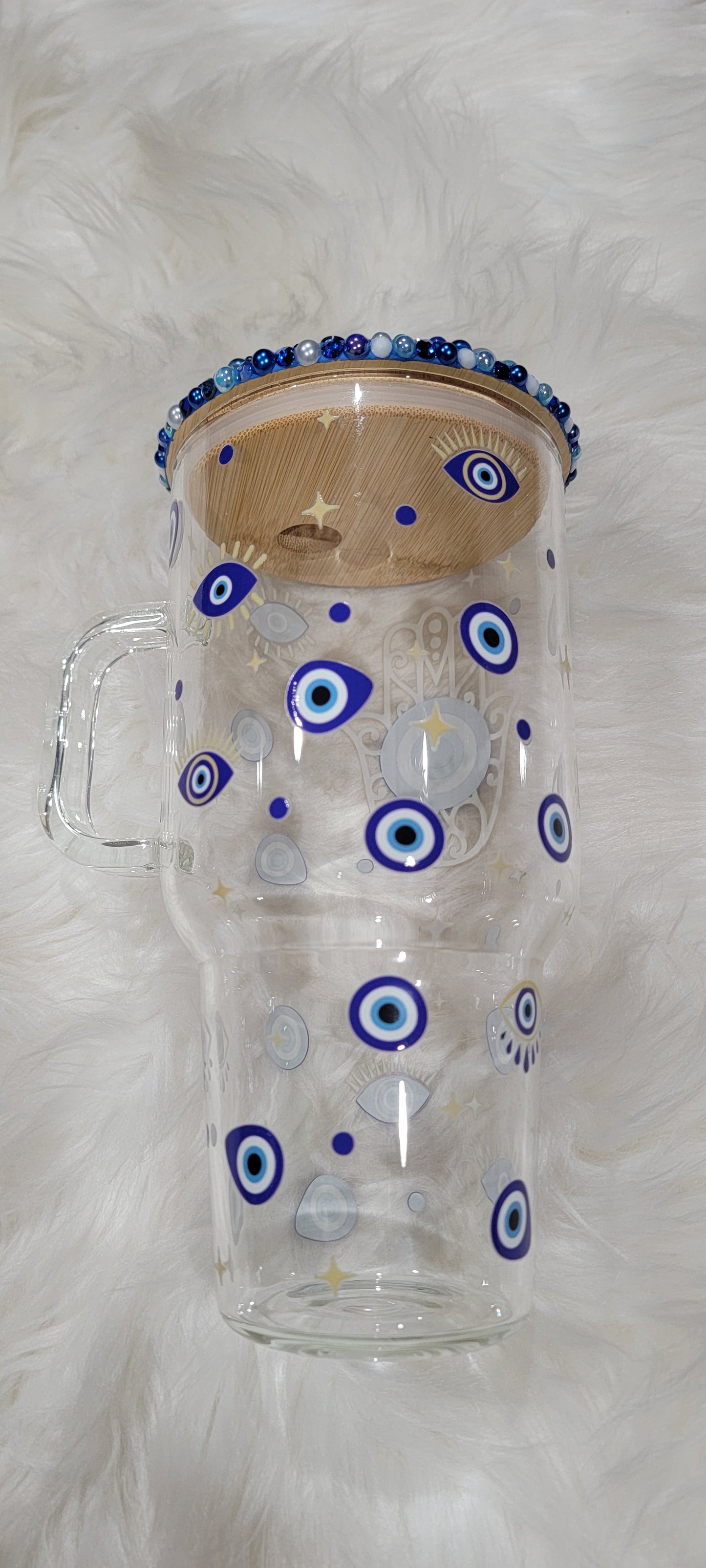 Evil Eye Glass with handle