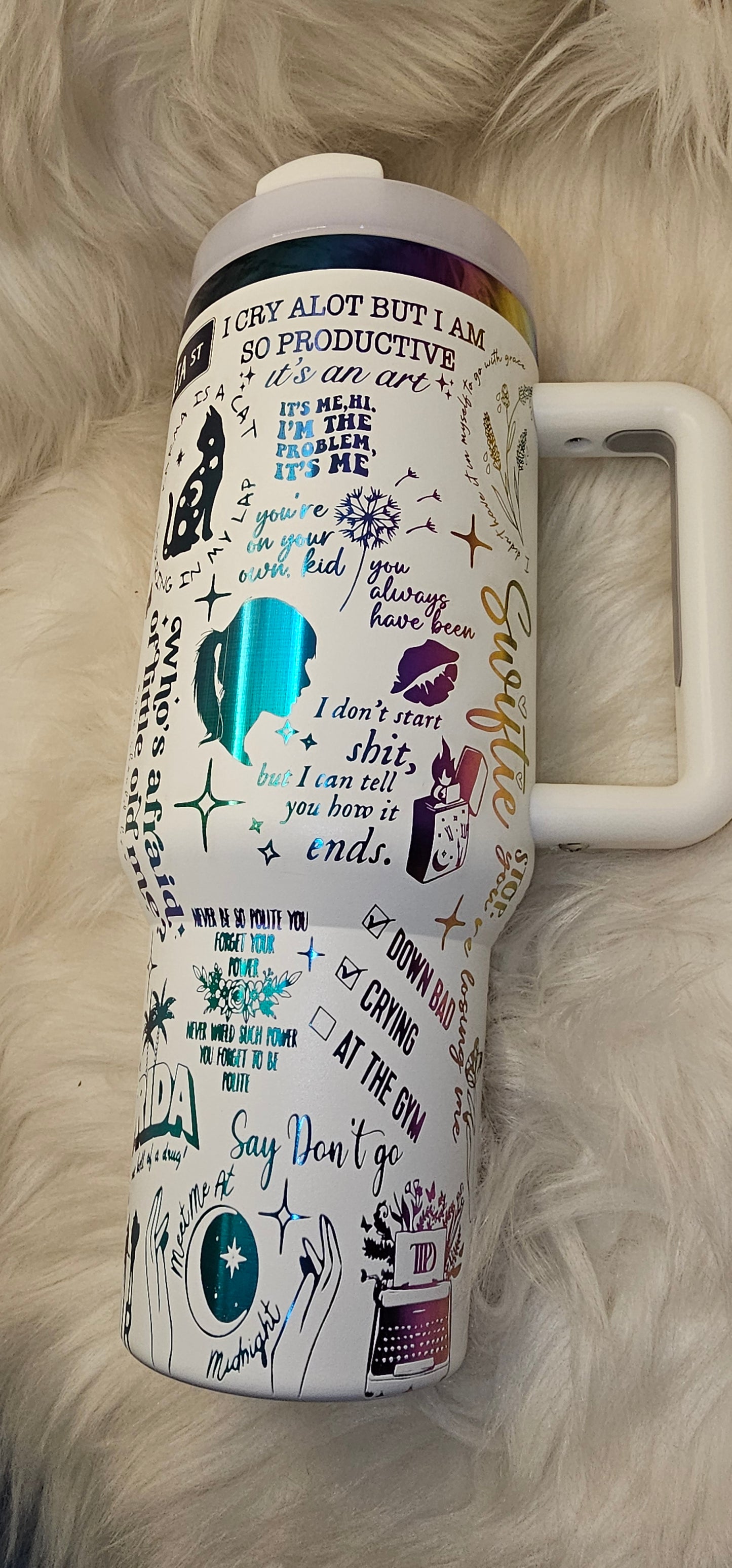 Swiftie 40 oz Rainbow Engraved Tumbler