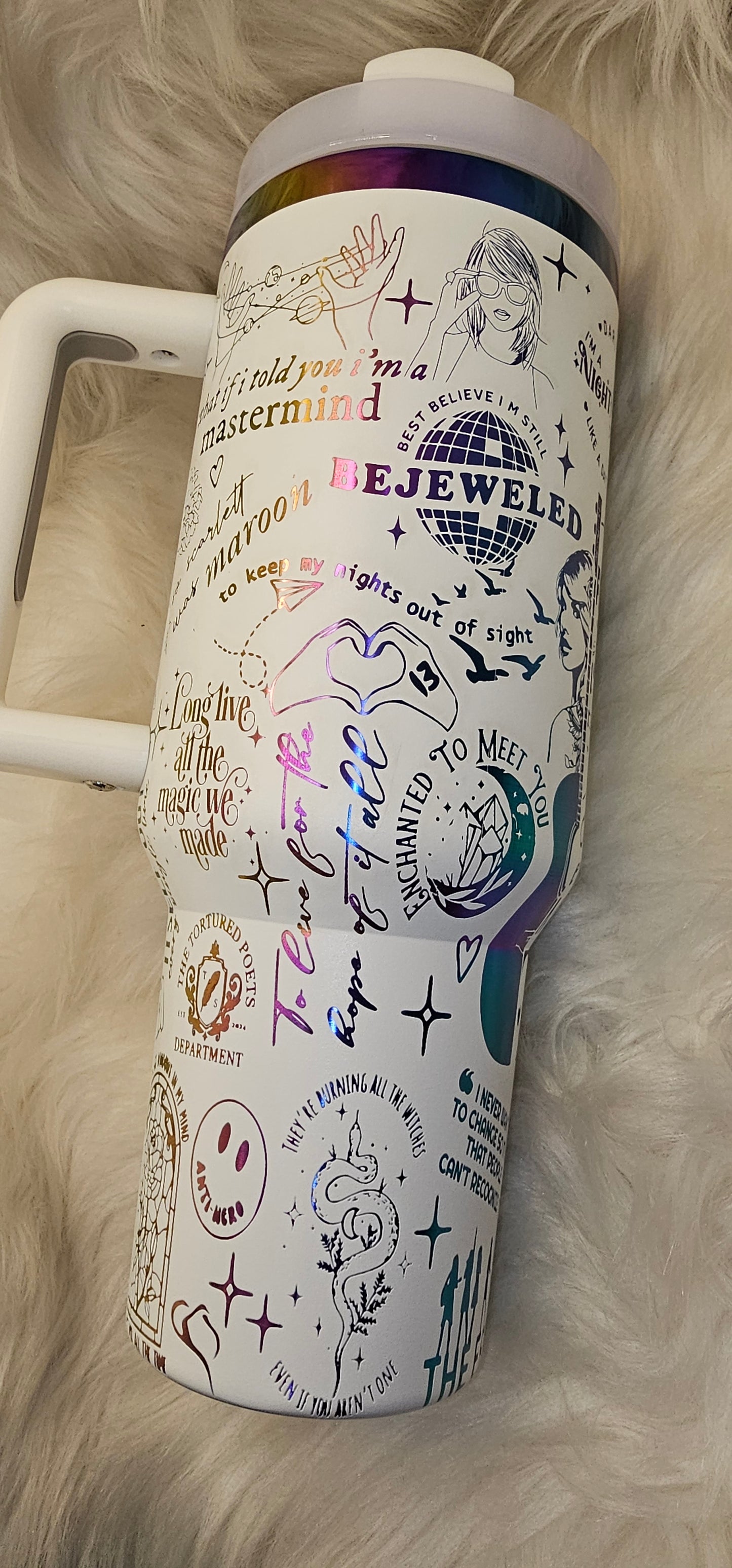 Swiftie 40 oz Rainbow Engraved Tumbler