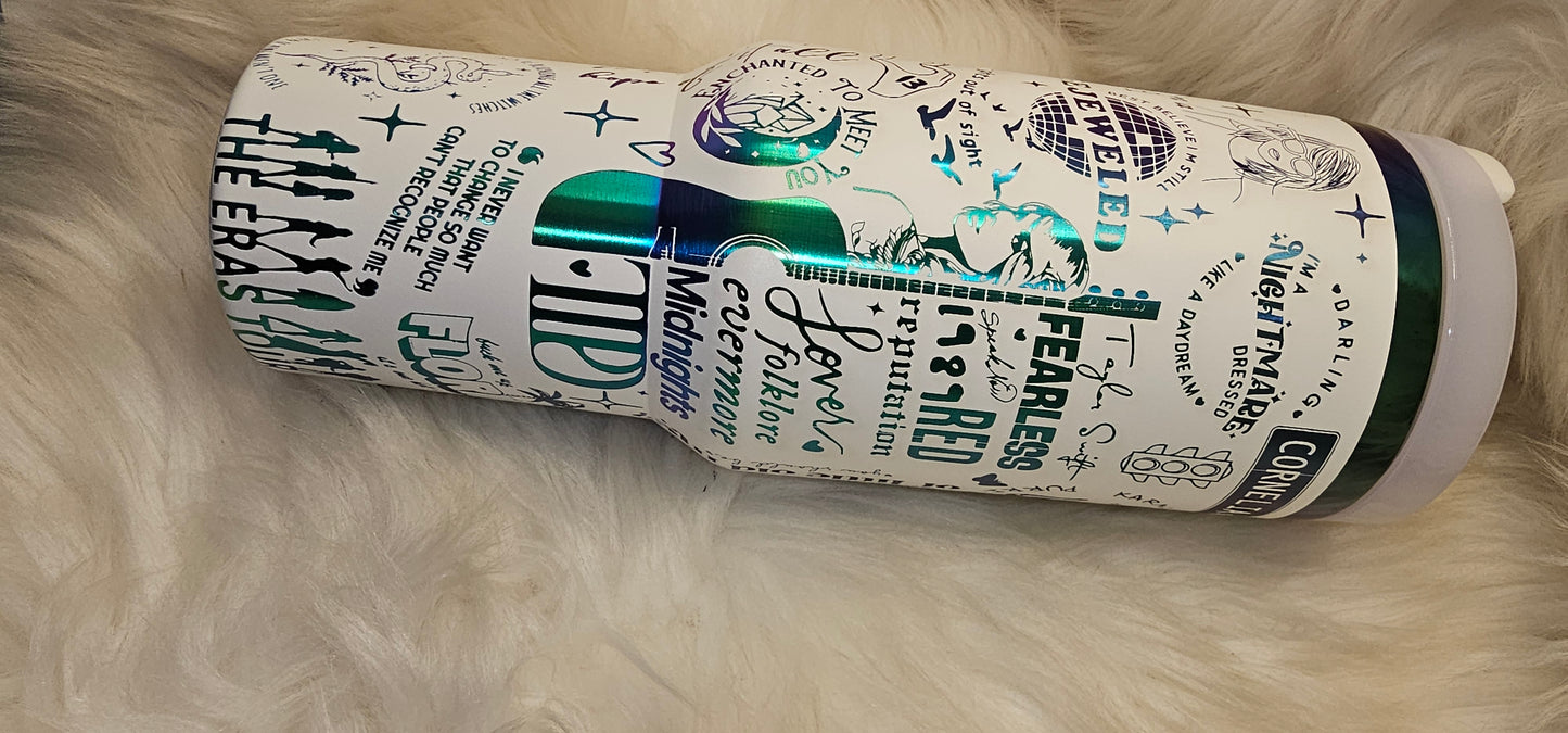 Swiftie 40 oz Rainbow Engraved Tumbler