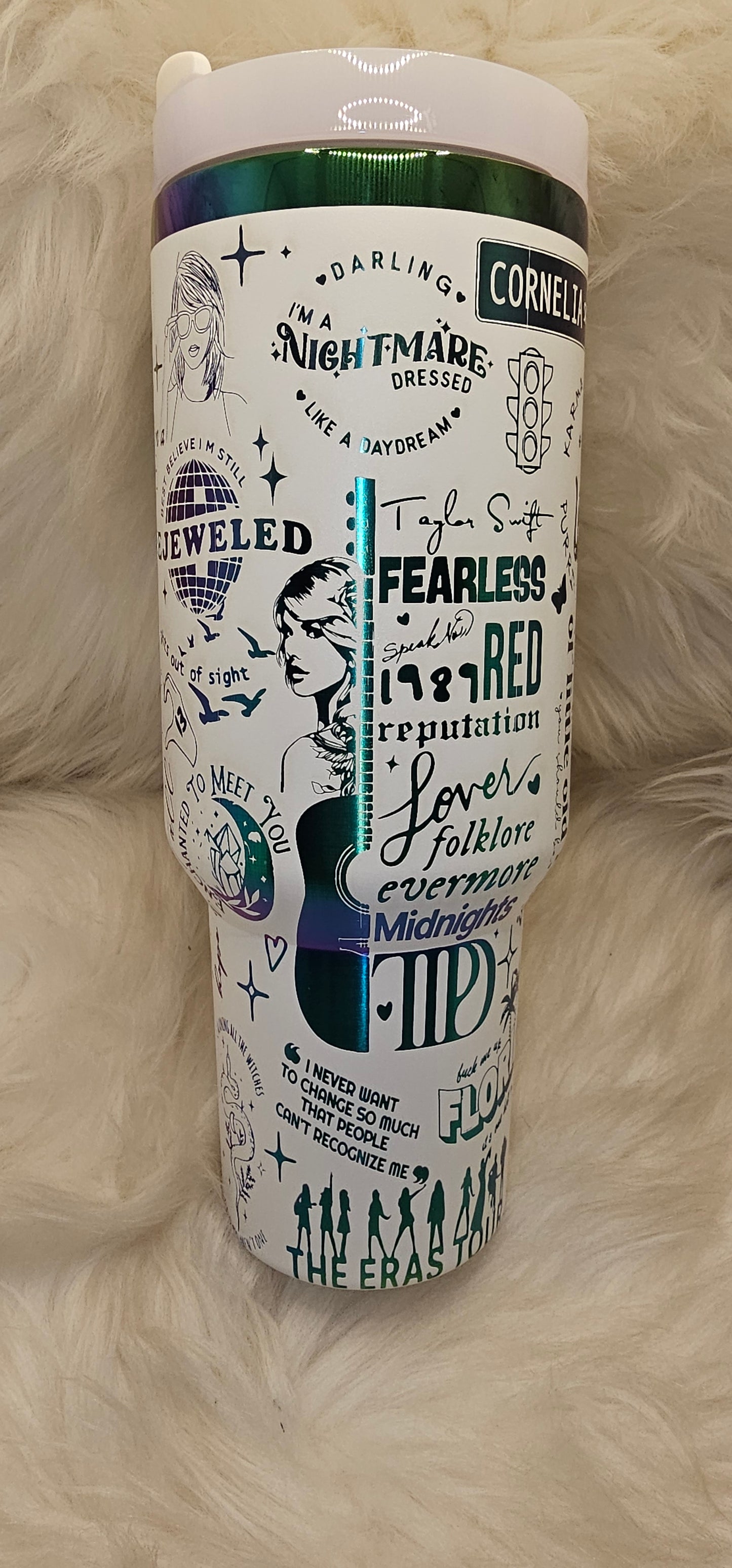 Swiftie 40 oz Rainbow Engraved Tumbler