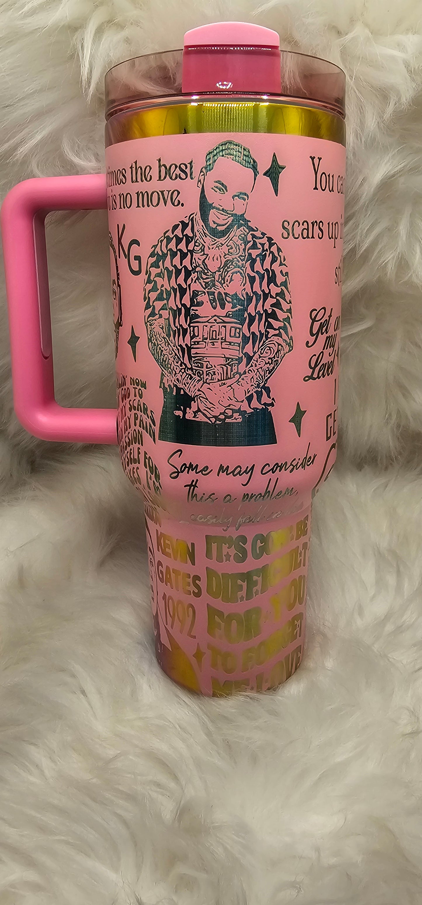 Kevin Gates Rainbow Engraved Tumbler