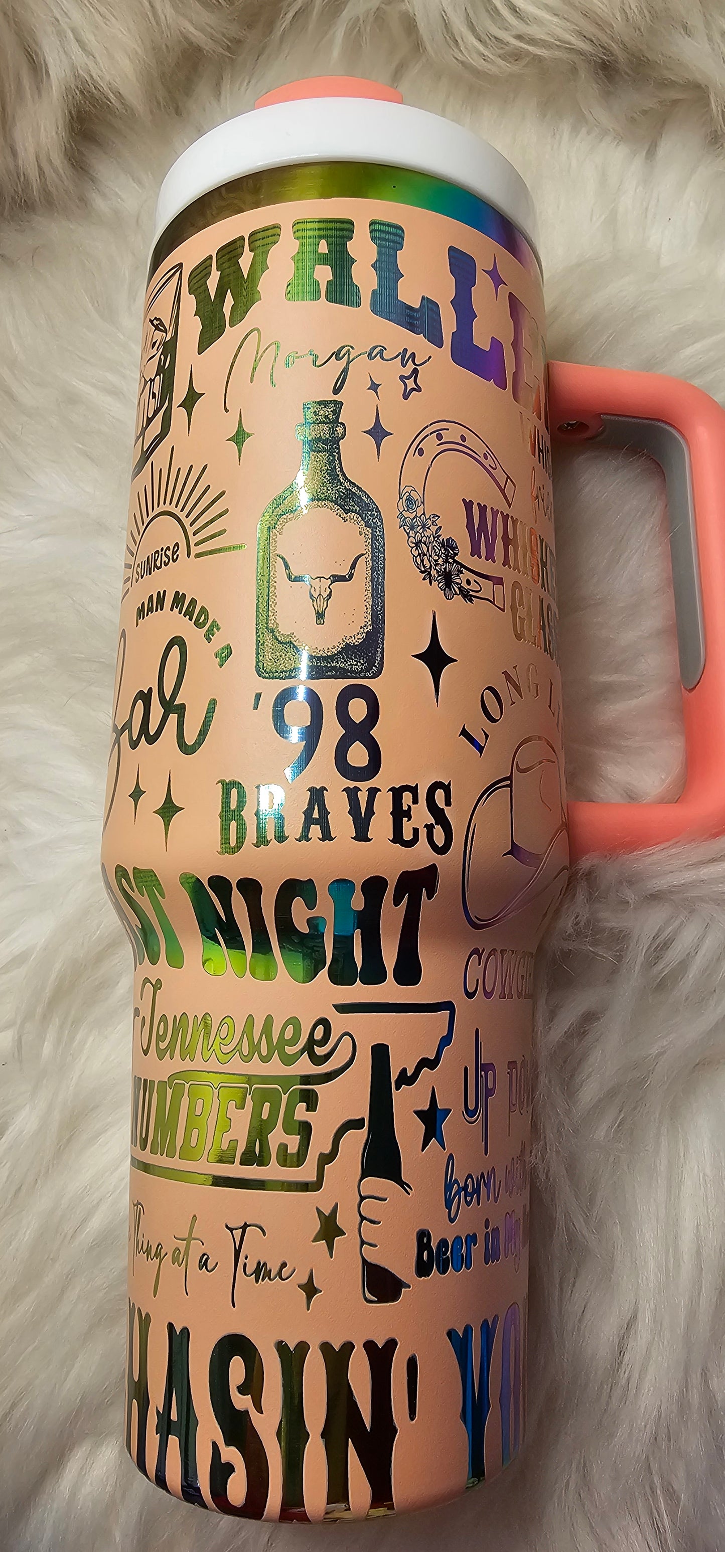 Wallen 40 oz Rainbow Engraved Tumbler