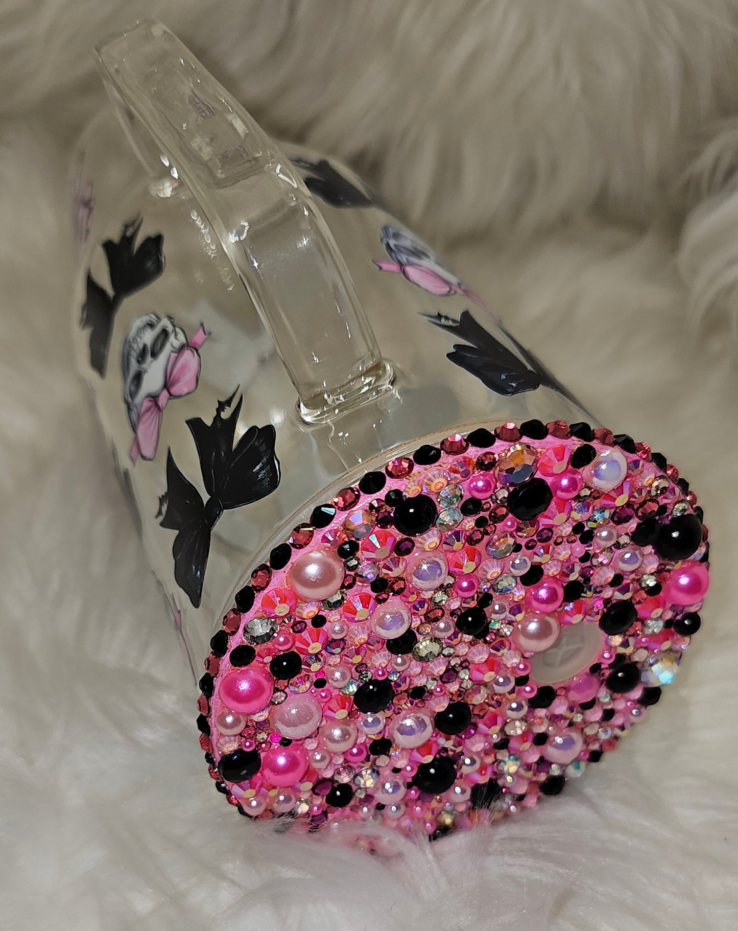 40 oz Skulls and Bows Glass Tumbler