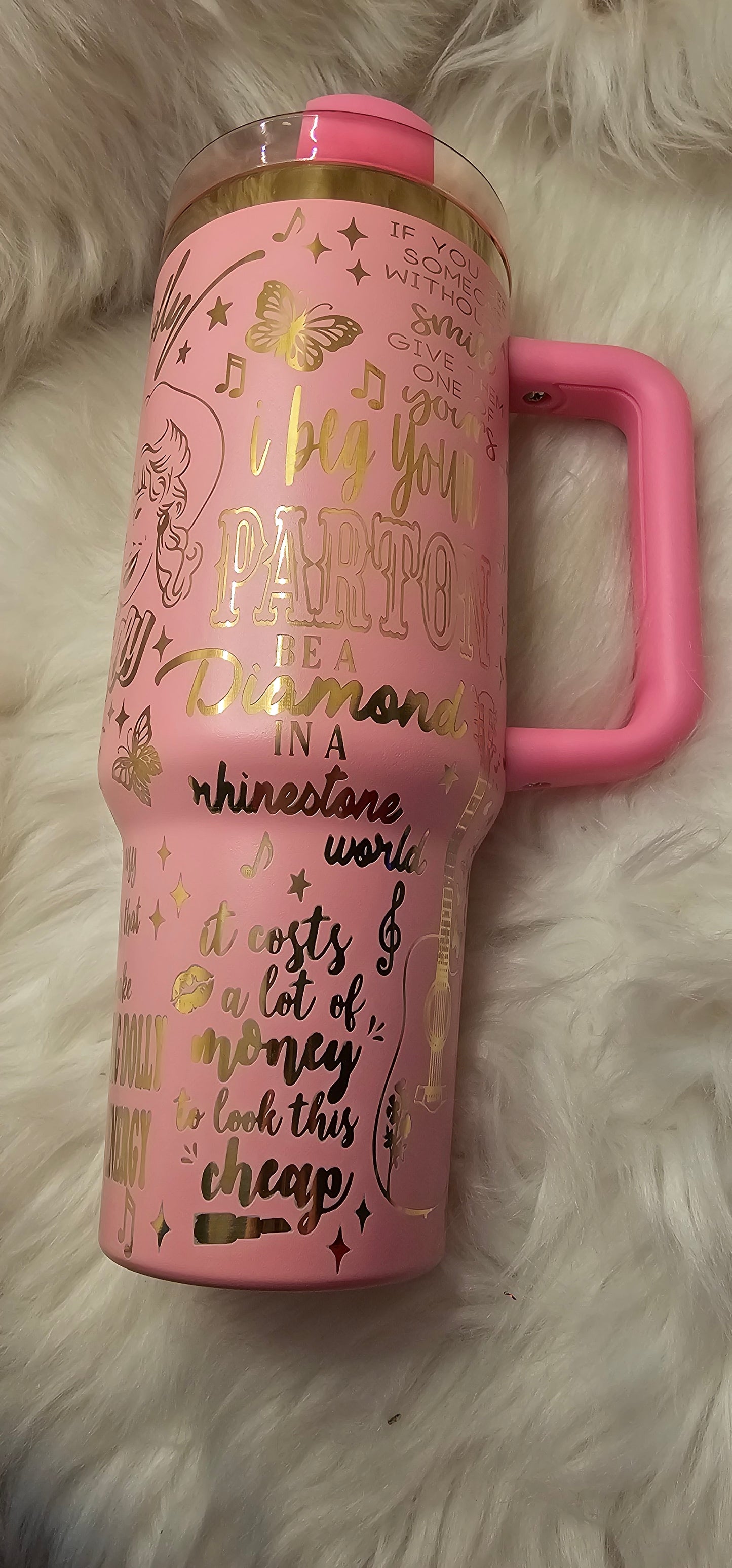 Dolly Parton 40 oz Gold Engraved Tumbler