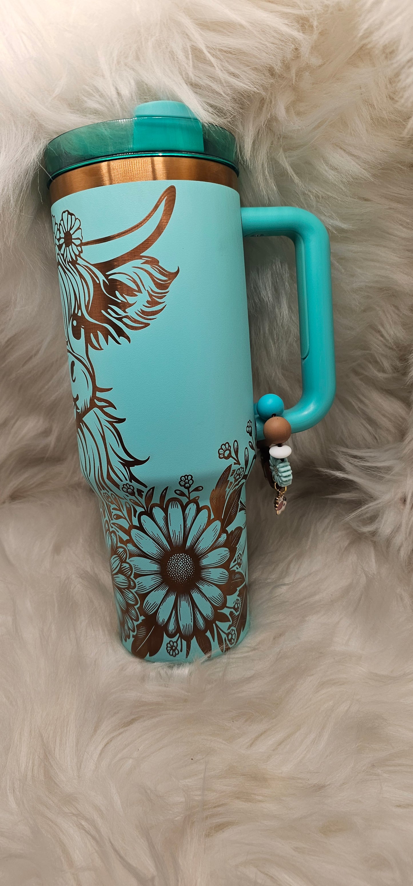 Copper Highland Cow 40 oz Engraved Tumbler PERSONALIZE
