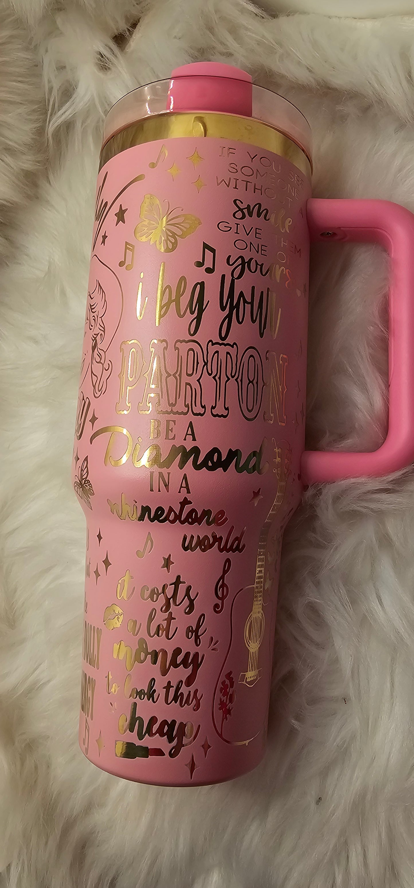 Dolly Parton 40 oz Gold Engraved Tumbler