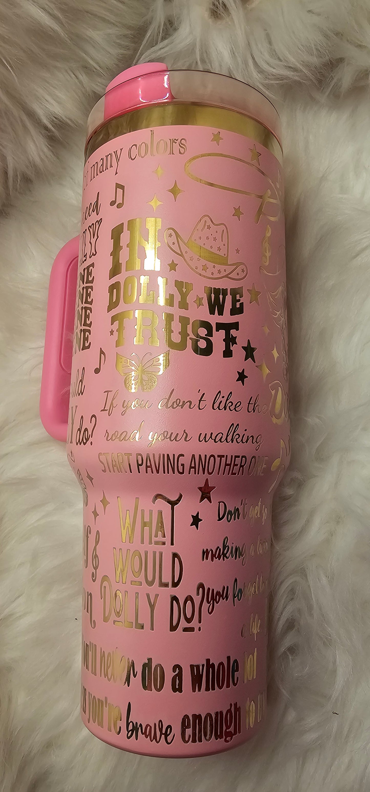 Dolly Parton 40 oz Gold Engraved Tumbler