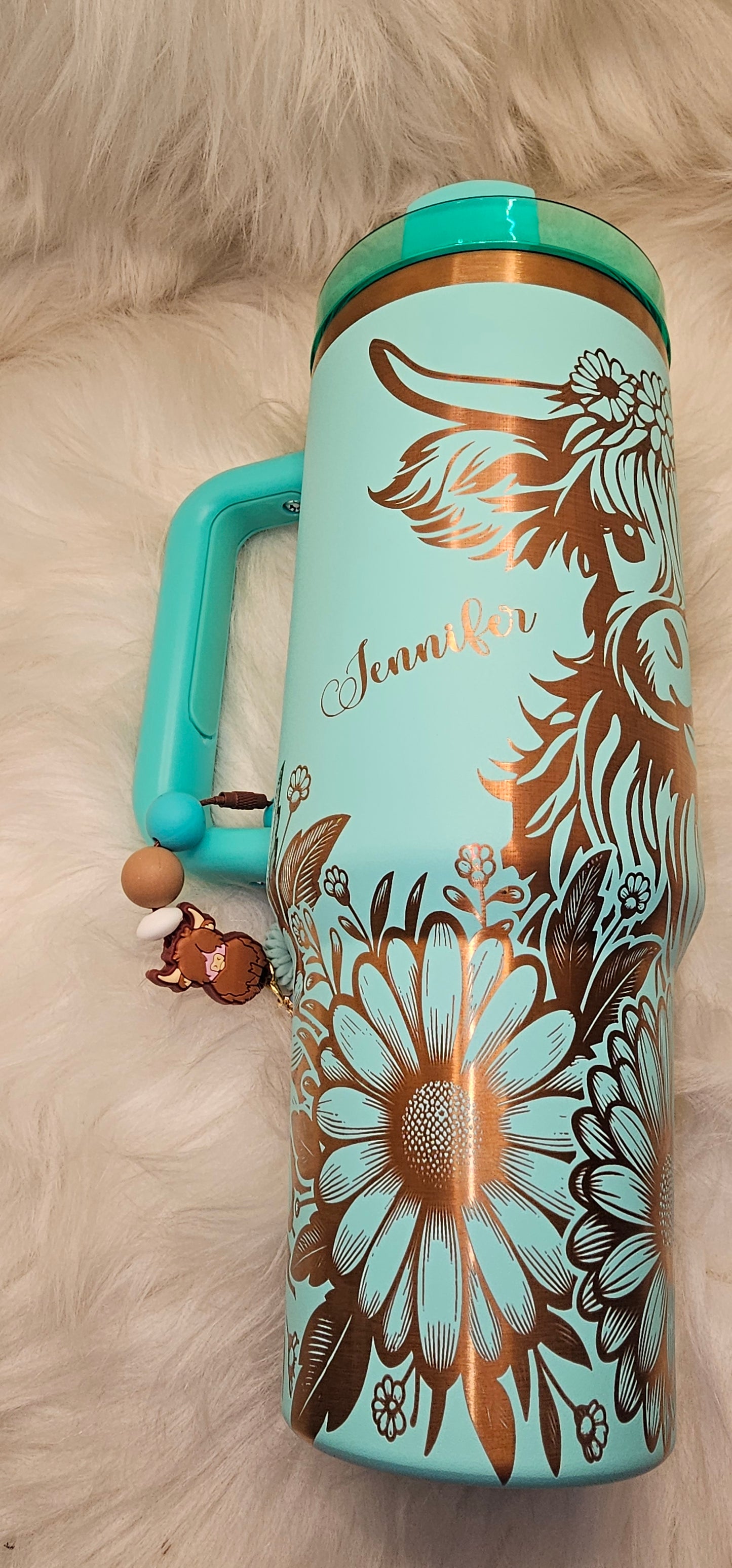 Copper Highland Cow 40 oz Engraved Tumbler PERSONALIZE