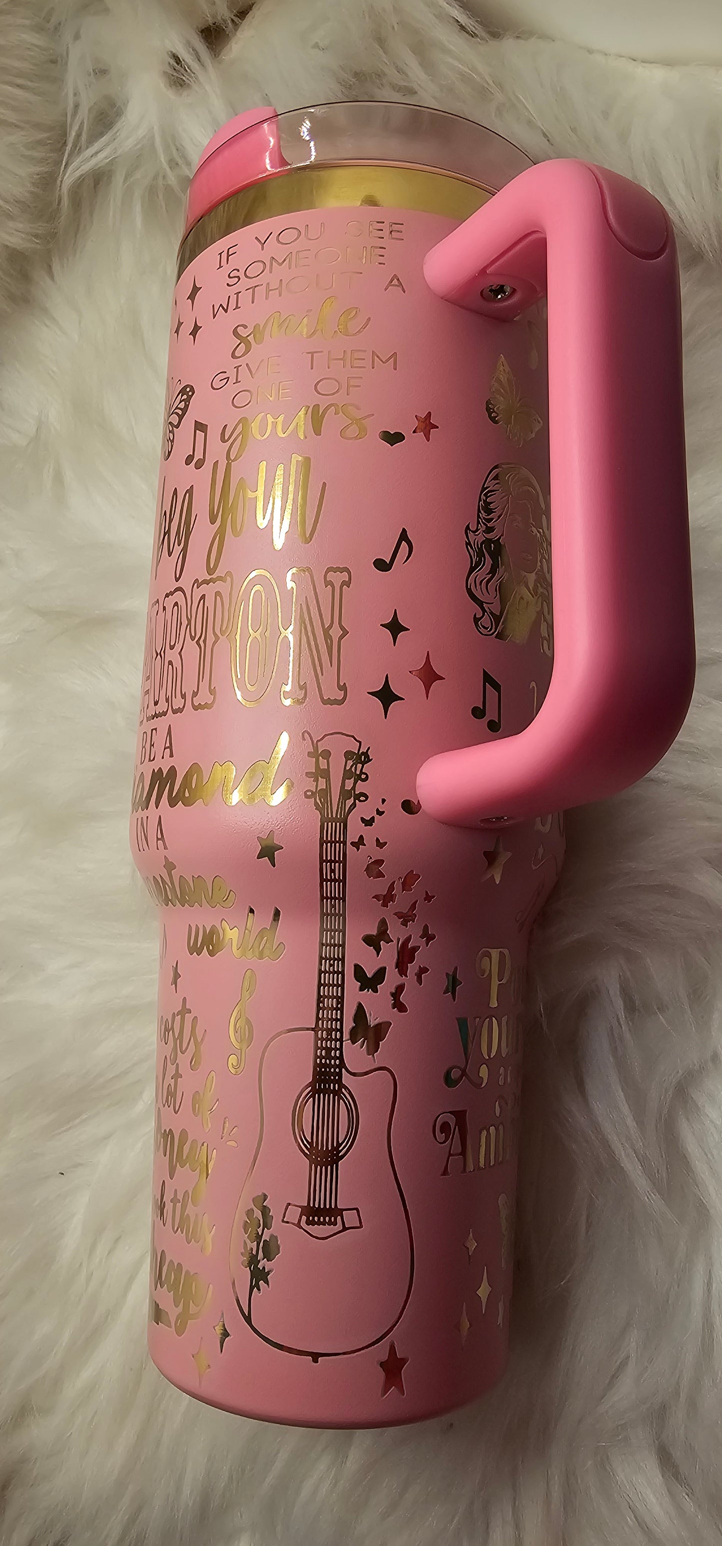 Dolly Parton 40 oz Gold Engraved Tumbler
