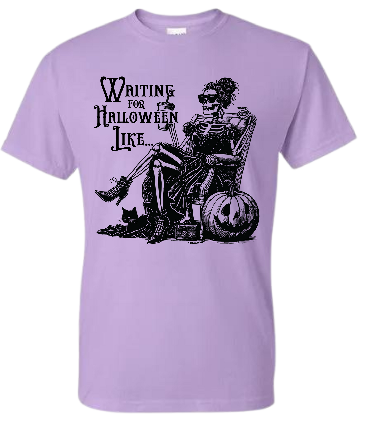 Waiting For Halloween Skelly Tee
