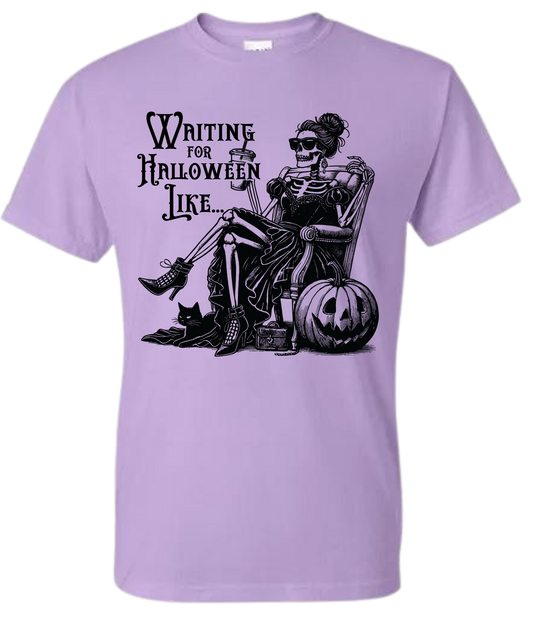 Waiting For Halloween Skelly Tee