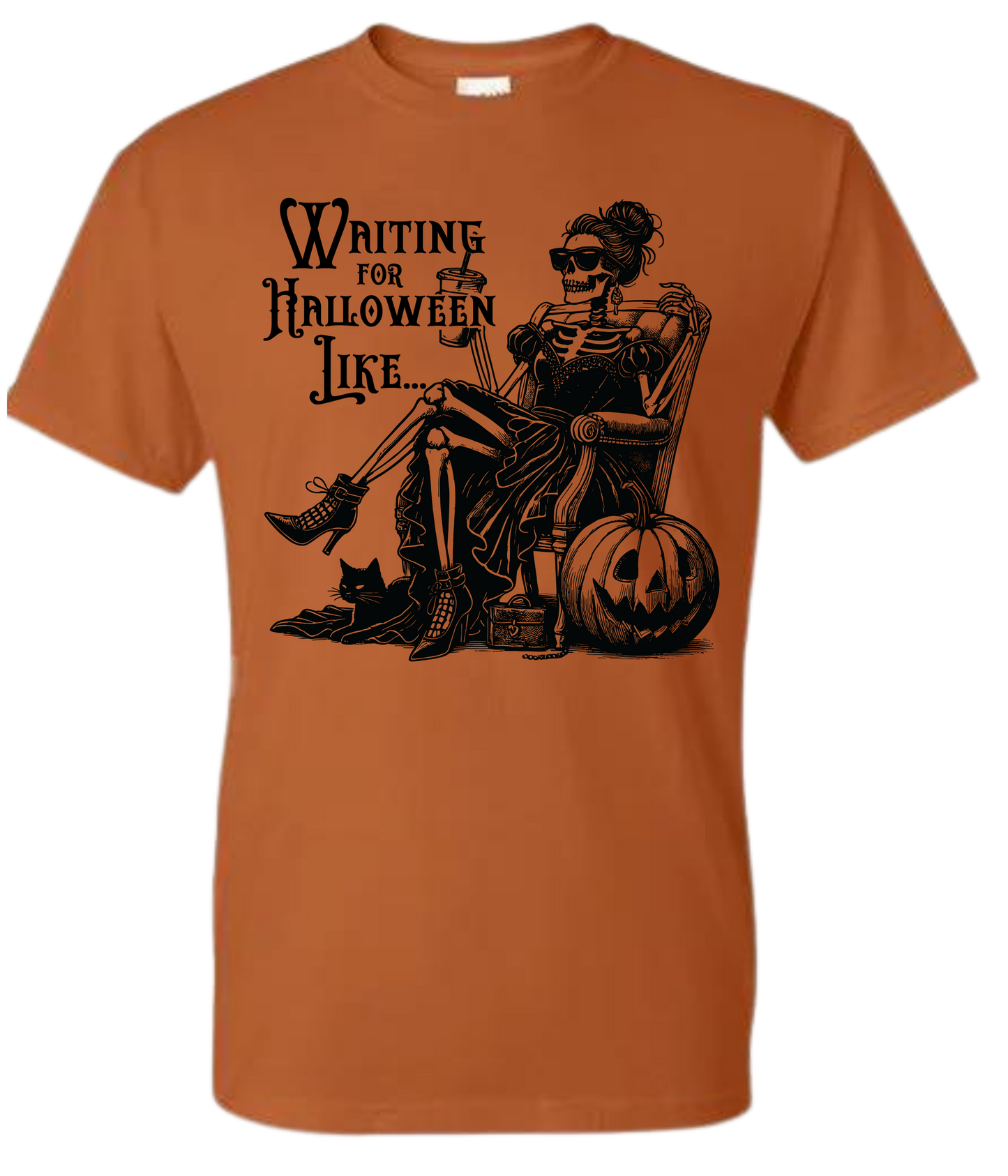 Waiting For Halloween Skelly Tee