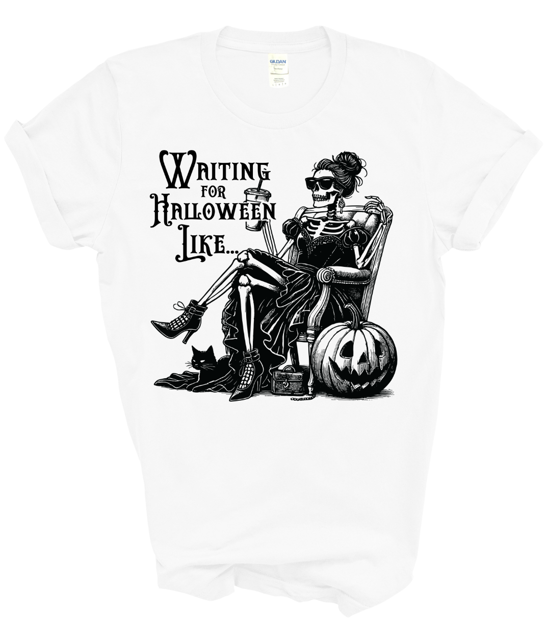 Waiting For Halloween Skelly Tee